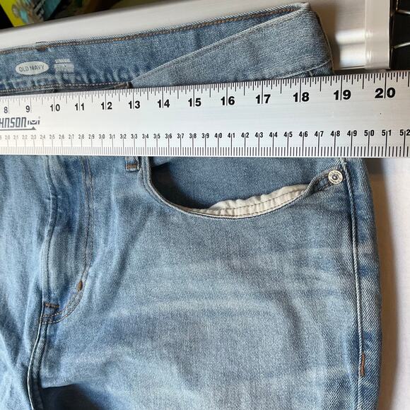 Old Navy Men Waxed Denim Straight Leg Jeans Size 36 x 30, Blue - Picture 2 of 12